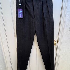 Ralph Lauren Purple Label Black Pleated Dress Trousers